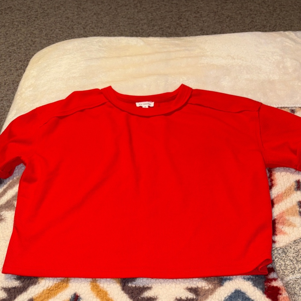 Blu Pepper Bold Red Crop Top